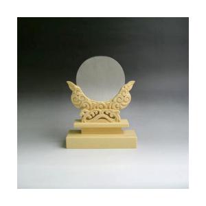 神鏡 神具 神棚 青銅 鏡 + 特上 彫り 雲形 台 サイズ 3寸5分｜ise-miyachu