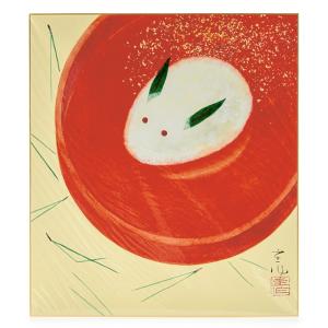 干支色紙 卯年 -兎 春野に遊ぶ-堂本印象 筆/ たとう紙・解説付 : 京都