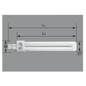 オスラム DULUX S 9W/827 デュリュックス 3波長形 電球色 コンパクト蛍光灯 G23 ...