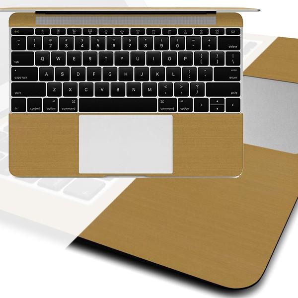 MacBook  12インチ メタル調プレミアムスキンシール【ブラッシュドゴールド】