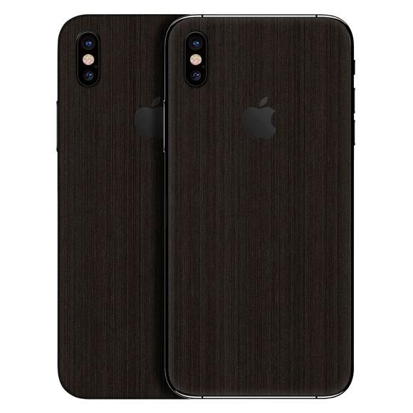 【slickwraps】iPhone X メタル調プレミアムスキンシール【ブラッシュドダークチタン】