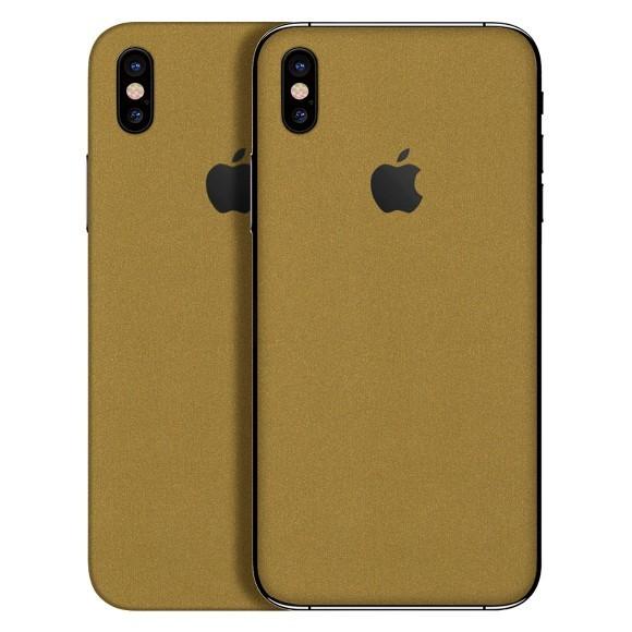【slickwraps】iPhone X メタル調プレミアムスキンシール【ブラッシュドゴールド】