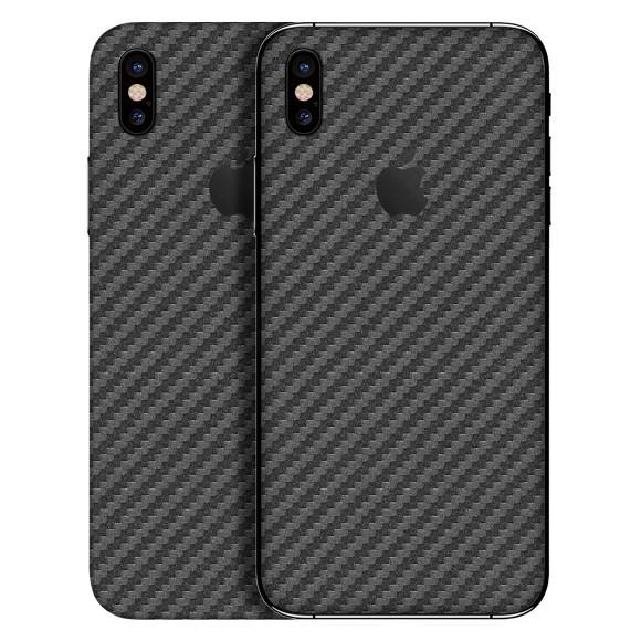 【slickwraps】iPhone X カーボン調プレミアムスキンシール【カーボンガンメタル】
