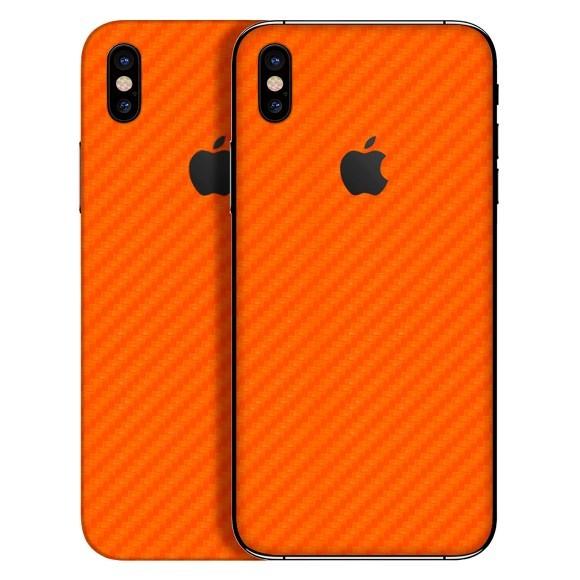 【slickwraps】iPhone X カーボン調プレミアムスキンシール【カーボンオレンジ】