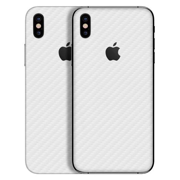 【slickwraps】iPhone X カーボン調プレミアムスキンシール【カーボンホワイト】