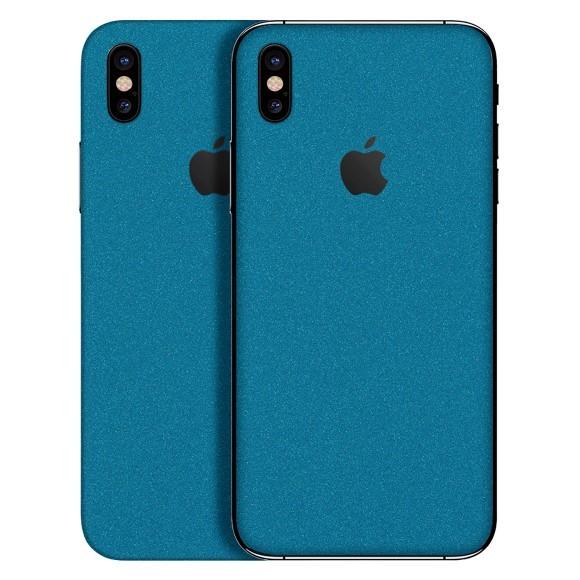【slickwraps】iPhone X ラメ入りプレミアムスキンシール【グリッターブルー】