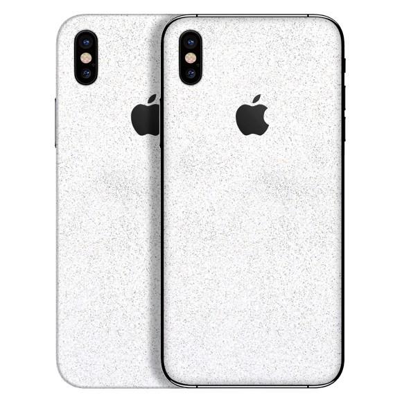 【slickwraps】iPhone X ラメ入りプレミアムスキンシール【グリッターホワイト】