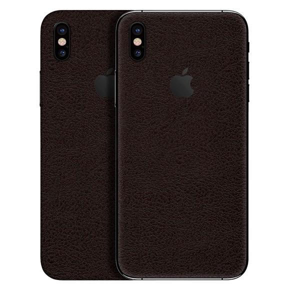 【slickwraps】iPhone X レザー調プレミアムスキンシール【ブラウンレザー】