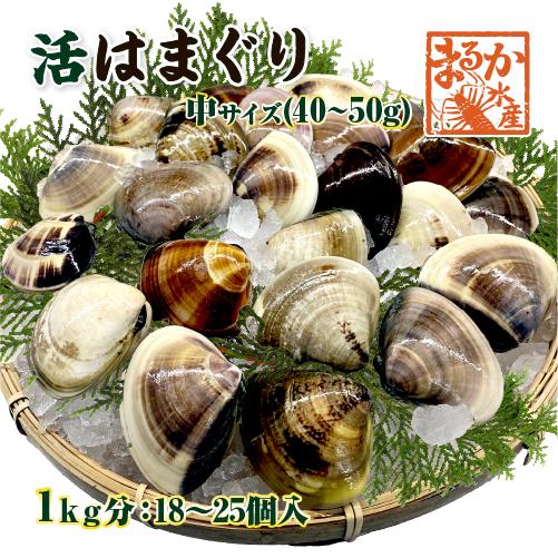 活はまぐり 中サイズ 40〜50g 国産 [はまぐり]（入数：18〜25個 1kg入）