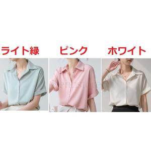 ブラウス レディース 夏 シフォン シャツ 半...の詳細画像1