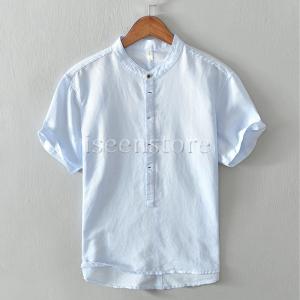 リネンシャツ 夏 涼しい メンズ 半袖 トップ...の詳細画像5