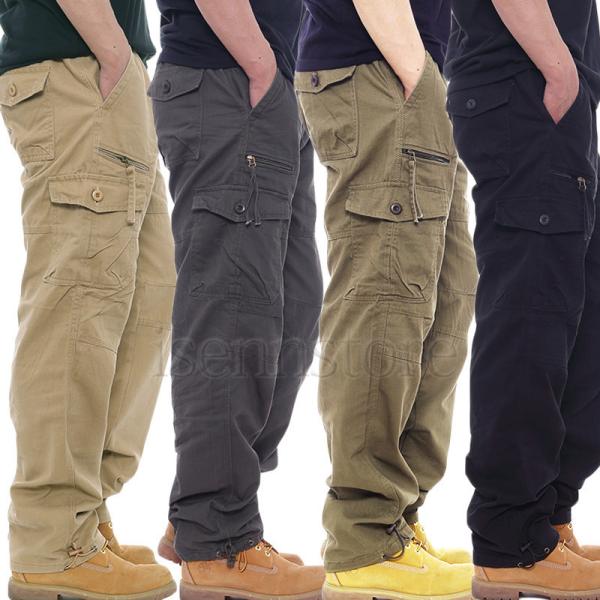 カーゴパンツ 大きいサイズ メンズ ボトムス ミリタリー 多いポケット ゆったり 作業服 ウエストゴ...