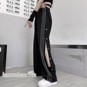 ワイドパンツ サイド スリット ヒップホップ ...の詳細画像1