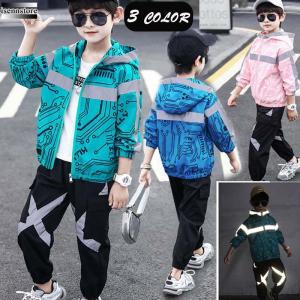 子供服 男の子 おしゃれ 長袖 ウインドブレーカー ロングパンツ フード付き スポーツウェア ジャージ 上下セット 春秋服 カジュアル キッズ ジュニア通学 運動着 2133 3265 イセンストア 通販 Yahoo ショッピング