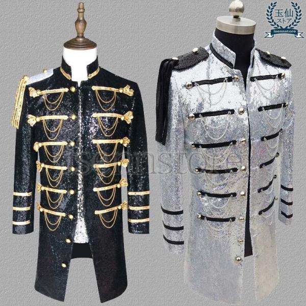 人気 メンズ 演出服 スパンコール ロングコート ダンス衣装 タキシード 司会者 カラオケジャケット...