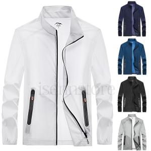 既納 メンズ ジップアップ UVカット パーカー サマージャケット