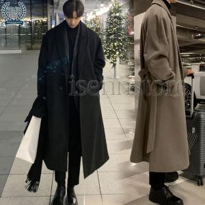 ニットのショールカラー へちま襟 ウール コート ブリティッシュで上品