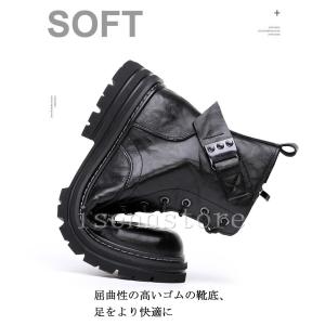 本革バイクブーツ メンズ ブーツ サイドジッパ...の詳細画像2
