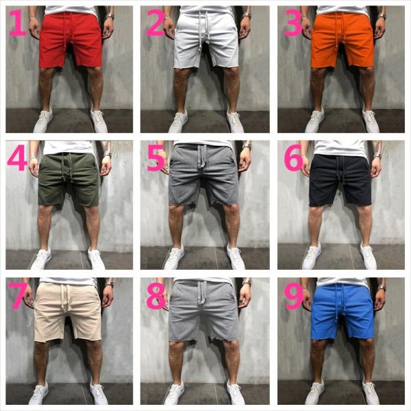 スポーツスタイル メンズ トレーニングウェア ハーフパンツ スウェットパンツ 五分丈 ショートパンツ...