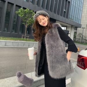anuans フェイクファーリバーシブルロングベスト フェイクファー リバーシブル ロングベスト（2249181）｜BARNEYS NEW