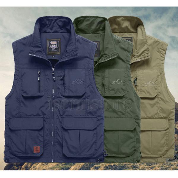 ベスト メンズ 秋新作 ミリタリー アウトドアベスト 作業服 お釣りベスト カメラマン 登山 大きい...