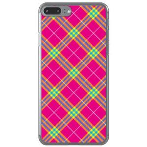 iPhone 8 Plus ケース iPhone 7 Plus カバー タータンチェック ピンク ス...