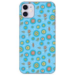 iPhone 11 フラワードット ブルー スマホケース (受注生産)