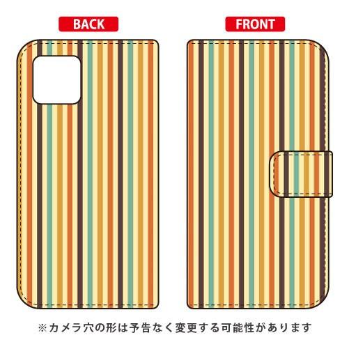 iPhone 11 手帳 ストライプ グリーン＆イエロー スマホケース (受注生産)