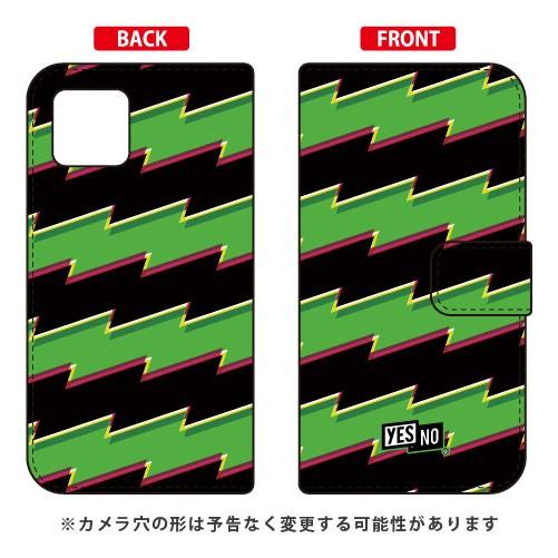iPhone 11 手帳 ライトニングボーダー グリーン スマホケース (受注生産)