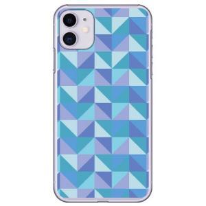 iPhone 11 ランダムブロック ブルー スマホケース (受注生産)