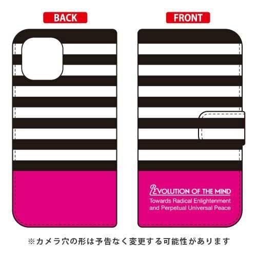 iPhone 12 / iPhone 12 Pro 手帳 Panel border ブラック×ピンク...
