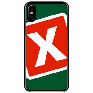 iPhone X ( テン ) キャンプ グリーン×レッド X Cf ltd スマホケース (受注生...
