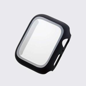 ELECOM アップルウォッチ Apple Watch ケース フルカバー SE 6 5 4 (44mm) ガラス ポリカーボネート ブラック AW-44CSPCGBK