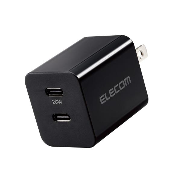 ELECOM（エレコム） USB Type-C 充電器 PD 対応 最大出力20W タイプC ×2 ...