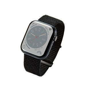 ELECOM（エレコム） アップルウォッチ バンド Ultra / SE / Series 8 7 6 5 4 3 2 1 [ 49mm 45mm 44mm 42mm ] ファブリック 面ファスナー式 ベルト AW-45BDFBBK