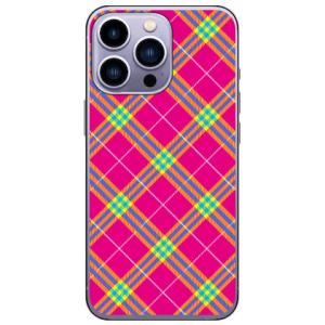 タータンチェック ピンク （ハード ケース カバー） iPhone14 Pro