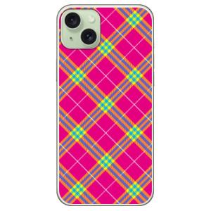 タータンチェック ピンク （ハード ケース カバー） iPhone15 Plus