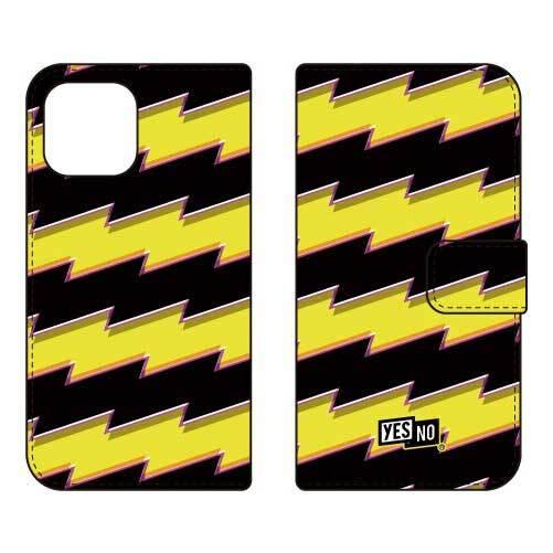 iPhone 13 ケース 手帳 ケース ライトニングボーダー イエロー (受注生産)