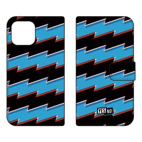 iPhone 13 ケース 手帳 ケース ライトニングボーダー ブルー (受注生産)