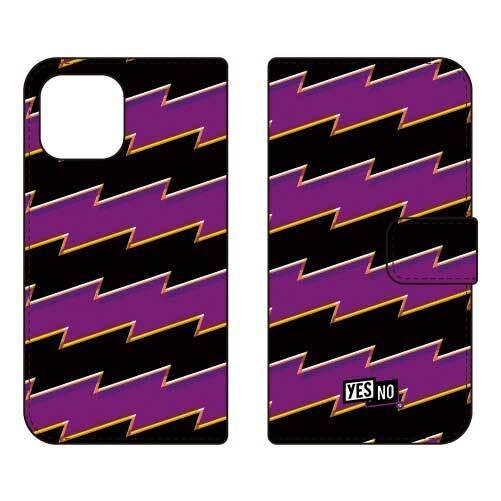 iPhone 13 ケース 手帳 ケース ライトニングボーダー パープル (受注生産)