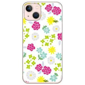 iPhone 13 ケース サマーフラワーズ ホワイト (受注生産)