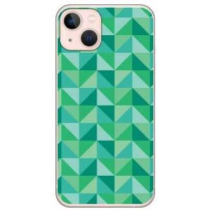 iPhone 13 ケース ランダムブロック グリーン (受注生産)