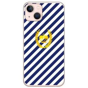 iPhone 13 ケース ストライプ ブルー×ホワイト (受注生産)