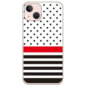 iPhone 13 ケース ドット/ボーダー ホワイト (受注生産)