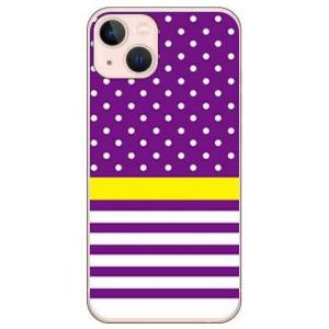 iPhone 13 ケース ドット/ボーダー パープル (受注生産)