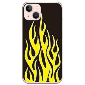 iPhone 13 ケース ファイヤーパターン ブラック×イエロー (受注生産)
