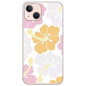iPhone 13 ケース 北欧ハイビスカス パステル (受注生産)