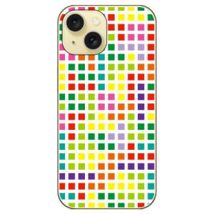 ブロック ホワイトマルチ (ハード ケース カバー) iPhone 15