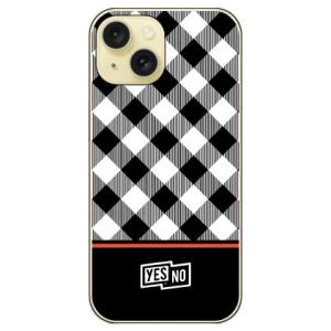 ブロックチェック ホワイト (ハード ケース カバー) iPhone 15