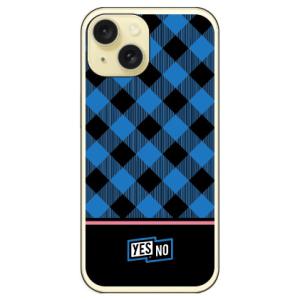ブロックチェック ブルー （ソフト ケース カバー） / for iPhone 15